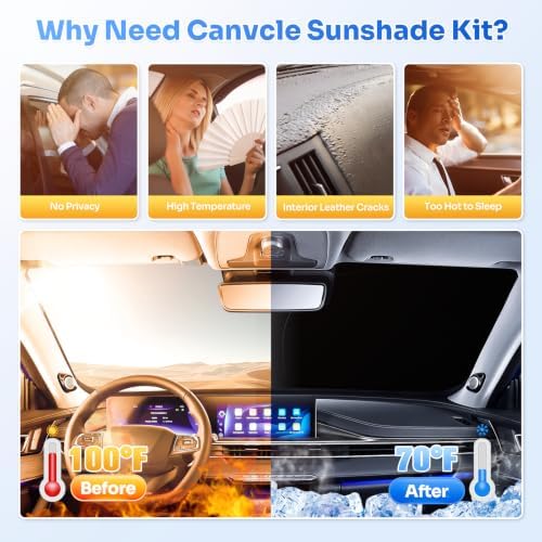 Canvcle Window Shades for 2021-2026 Ford Mustang Mach-E Accessories Windshield - Image 3