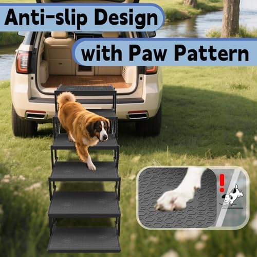Dog Steps for Car & SUV – 6-Step Foldable Pet Stairs for Large Dogs, Non-Slip - Image 3