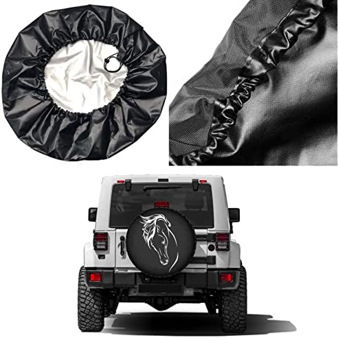 Horse Head Spare Tire Cover Dust-Proof Wheel Tire Cover Fit Trailer, SUV and - Image 5