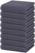 Homaxy 100% Cotton Waffle Weave Kitchen Dish Towels 8-Pack, Dark Grey by Homaxy