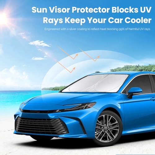Sun Shade for 2007-2017 Toyota Camry Accessories, Foldable Front Window Shield - Image 2