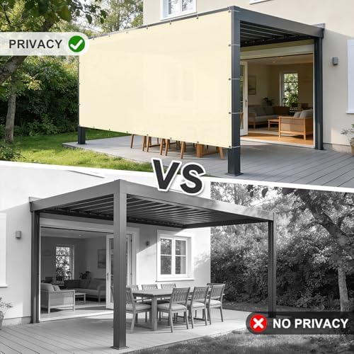Cool Area Sun Shade Cloth with Grommets, Butter Cream - Image 2