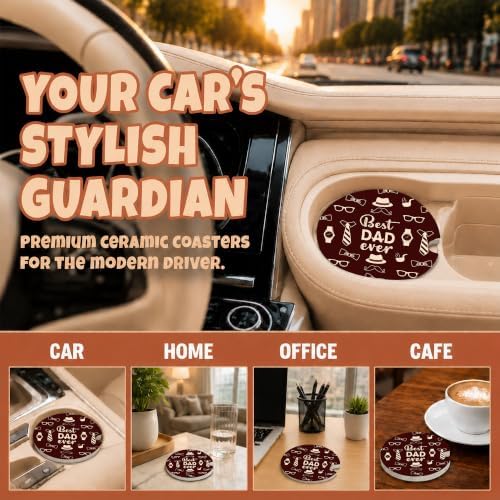 Best Dad Ever Car Coasters - Image 4