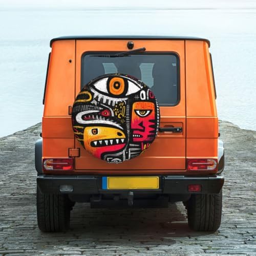 Graffiti Spare Tire Cover Waterproof Wheel Cover 15 Inch Universal Fit - Image 2