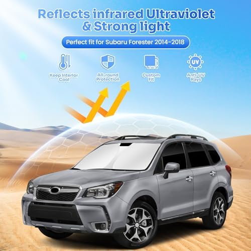 Canvcle Window Shades for 2014-2018 Subaru Forester Accessories Windshield Sun - Image 2