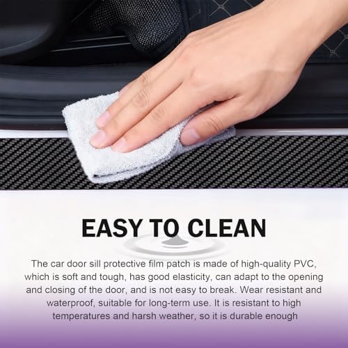 Car Door Sill Protectors, Carbon Fiber Auto Door Edge Guards Sticker, - Image 5