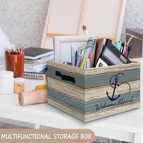Vintage Nautical Anchor Foldable Storage Bins Box - Image 2