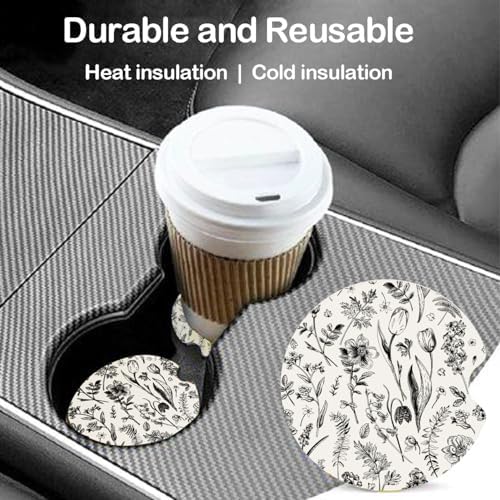 Ceramic Car Coasters – Absorbent Car Cup Holder Coaster Set - Image 2