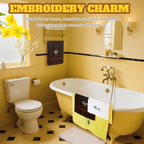 Peryiter 3 Pack Honey Bee Decorative Bath Towel Set - Image 6
