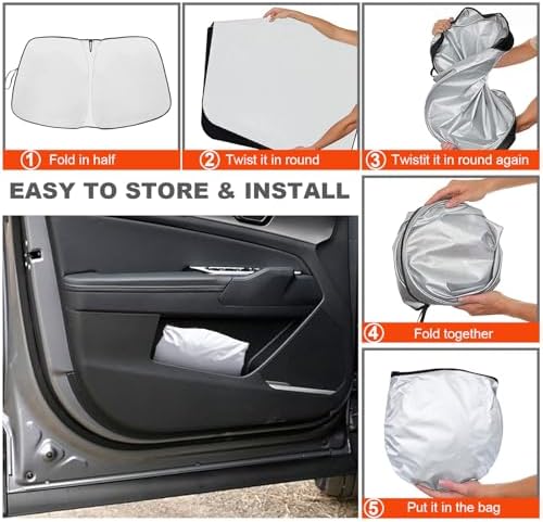 Foldable Front Windshield Sunshade fit - Image 6