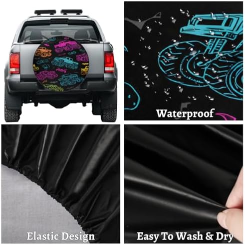 Colorful Fun Truck Spare Tire Cover Dust-Proof Wheel Protector - Image 4