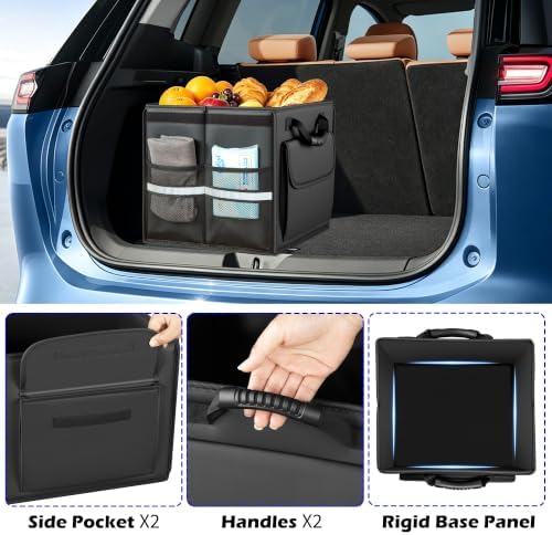 Trunk Organizer Car Organizer Leather Storage Box 1-grid Foldable - Image 3