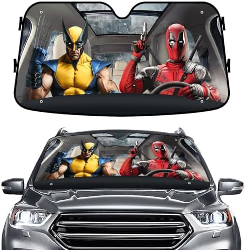 GENANY Masked Action Duo Aluminum Windshield Sun Shade 69 x 35 Inch by GENANY