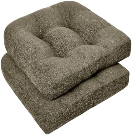 downluxe Chair Cushions for Dining Chairs 2 Pack, Tufted Indoor Chair Pads by Downluxe
