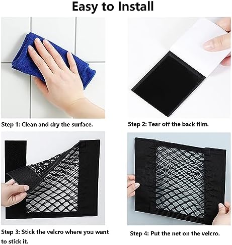 Universal Mesh Cargo Net with Tape Stickers Car Stretchable Storage Net Wall - Image 6
