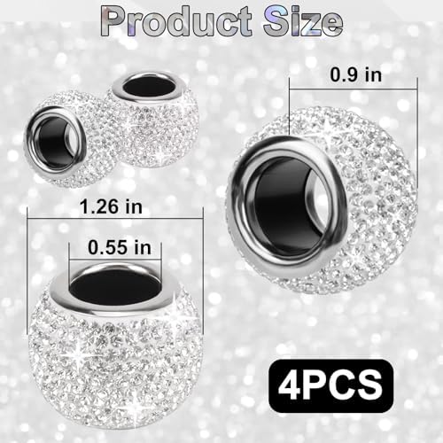 BFXM 4 Pcs Car Headrest Collars, Bling Head Rest Collars Rings Decoration - Image 2