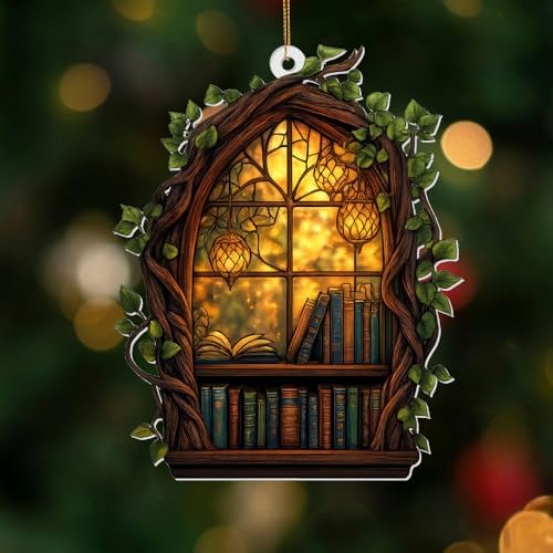 Gothic Window Book Ornament – Stained Glass Style Acrylic Christmas Ornament - Image 4