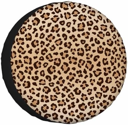 Leopard Print Spare Tire Cover 17 inch Wheel Animal Print Protectors by NOMEDOGYIM
