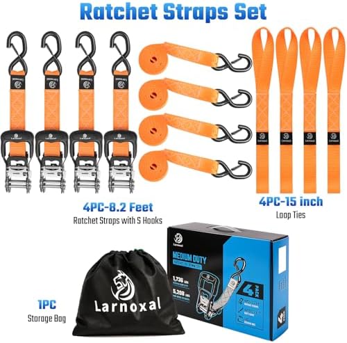Ratchet Straps 4 Pack, 208LBS Break Strength - Image 5