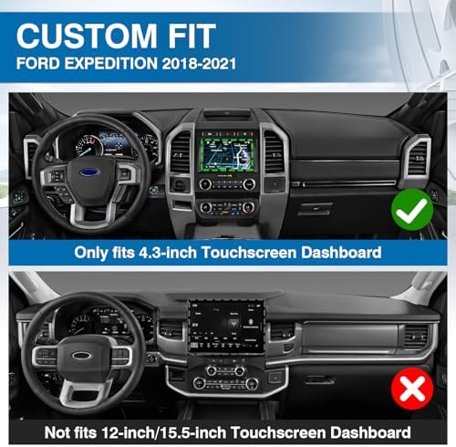 KUST Black Dash Cover for Ford Expedition 2018-2021 Dashboard Cover Non-Slip - Image 3