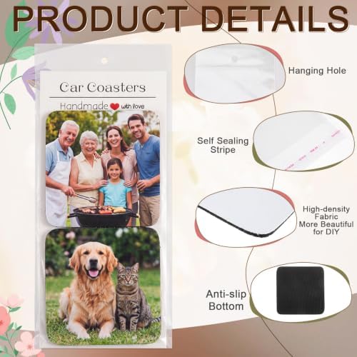 Tioncy 200 Pcs 4 Inch Square Sublimation Coaster Blanks Kit - Image 3