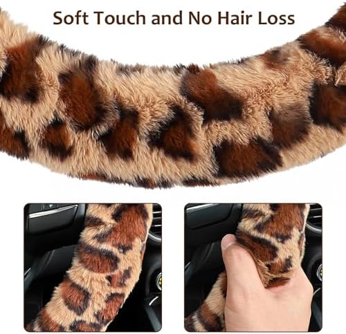 Accmor Fuzzy Car Steering Wheel Cover, Universal Fit Fur Auto Wheel Cover & - Image 4