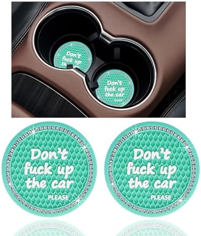 Ziciner 2 Pack Bling Car Cup Holder Coaster, 2.75 Inch Anti-Slip Auto Insert by Ziciner