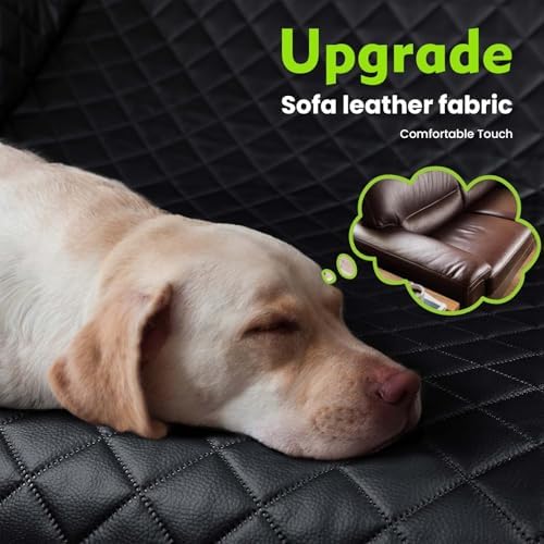 Dog Car Seat Cover for Back Seat, Waterproof Leather Fabric Back Seat Extender - Image 2