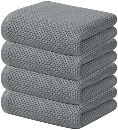 Kitinjoy 100% Cotton Waffle 4-Pack Kitchen Towels by Kitinjoy