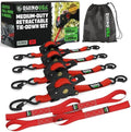 Rhino USA Retractable Ratchet Straps - 1in x 10ft by RhinoUSAInc