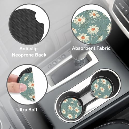 White Daisy Steering Wheel Cover - Image 4