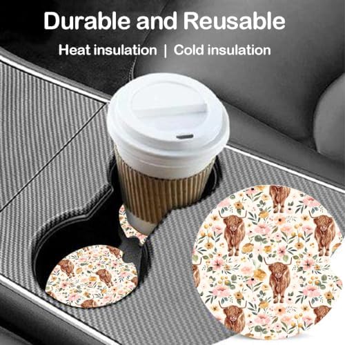 Ceramic Car Coasters – Absorbent Car Cup Holder Coaster Set - Image 2