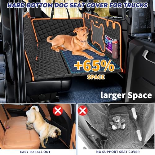 Dog Car Seat Cover for Back Seat Hard Bottom, Truck Rear Seat Extender - Image 2