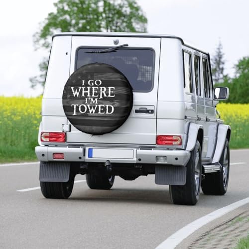 Spare Tire Cover I Go Where I'm Towed Tire Cover Protectors Waterproof - Image 7