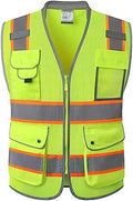 JKSafety Hi Vis Safety Vest for Men Women Cushioned Collar JK101 Yellow 2XL by JKSafety