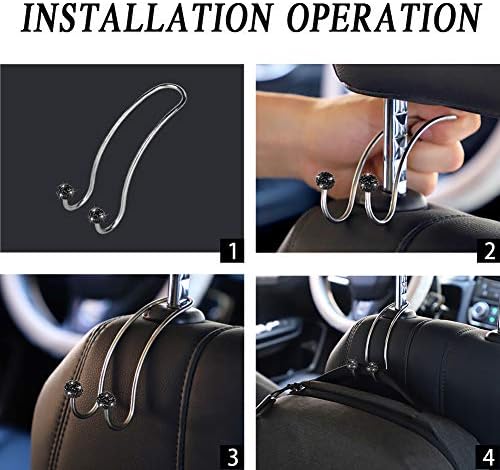 SAVORI Auto Hooks Bling Car Hangers Organizer Seat Headrest Hooks Strong and - Image 5