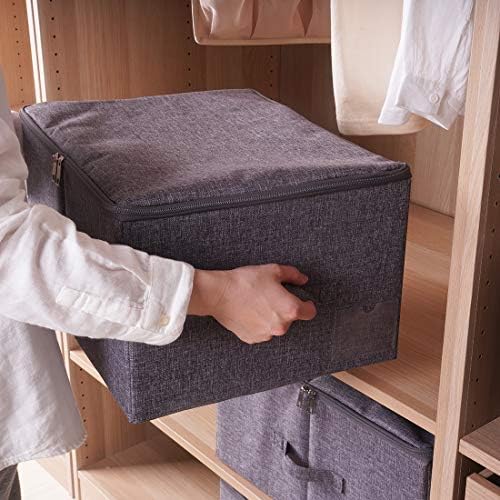 2Pcs Fabric Folding Washable Wardrobe Clothes Storage Baskets - Image 6
