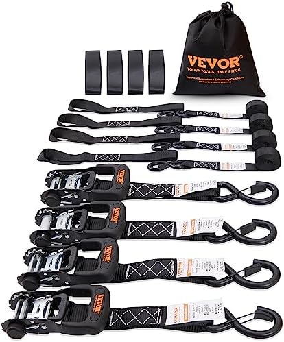 VEVOR Ratchet Tie Down Straps, 5208lbs Break Strength, 1.6" x 8' Heavy Duty by VEVOR