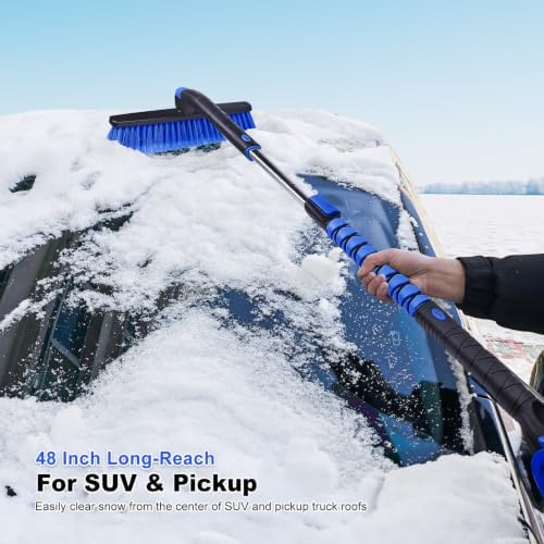SEAAES 48 Inch Extendable Snow Brush, Windshield Ice Scraper - Image 2