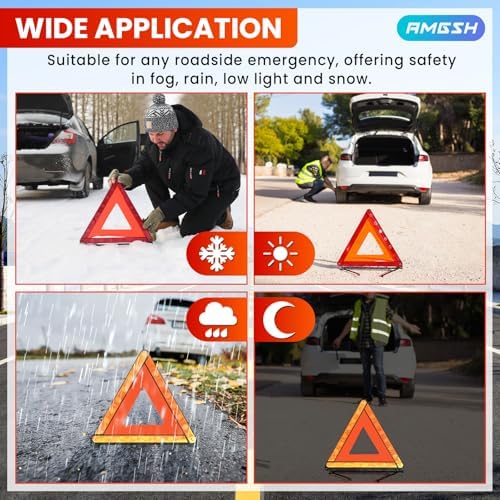 2 Pack Emergency Triangle + 2 Pack Reflective Vest - Image 6