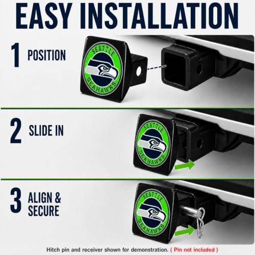 Seattle Seahawks Trailer Hitch Cover - Image 5
