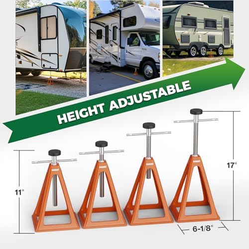 RVGUARD RV Stack Jacks 4 Pack, 7500 Lbs Aluminum Stabilizer Jacks - Image 3