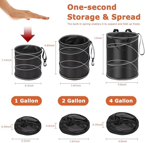 Ginsco 2Packs 4 Gallons New Leakproof Car Trash Can, Large Trash Can Pop-up - Image 2
