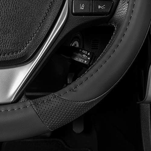 Motor Trend Perforated Microfiber Leather Steering Wheel Cover - Image 5
