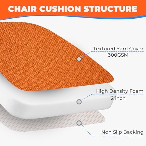 Sunsleek Chair Cushions for Dining Chairs D-Shaped Seat Cushions Chair Pads - Image 4