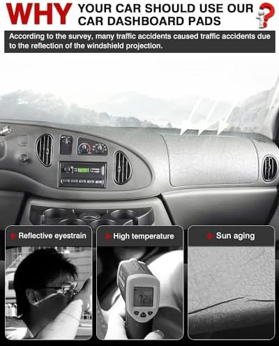 Autorder Dashboard Cover Mat for Ford E150 E250 E350 1997-2008/E450 2003-2008 - Image 2