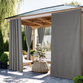 NICETOWN 100% Blackout Linen Outdoor Curtains Windproof 96" L by NICETOWN