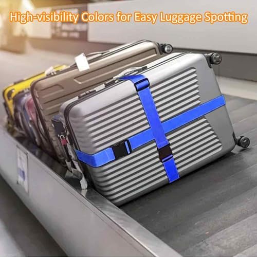 4 Pack Blue Luggage Straps, Adjustable Travel Belt - Image 4