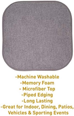 Sweet Home Collection Chair Cushion Memory Foam Pads Honeycomb Pattern Slip Non - Image 3