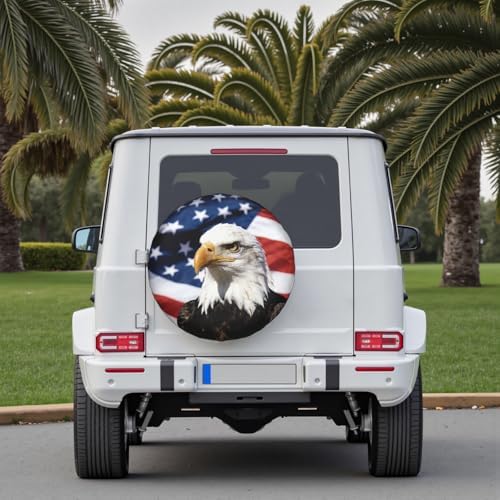 American Flag Star Spare Tire Cover USA Eagle Wheel Covers 17 Inch - Image 7
